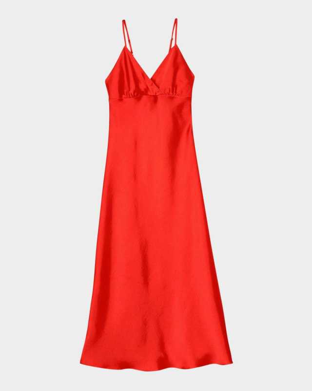 Coquelicot Satin Maxi Dress